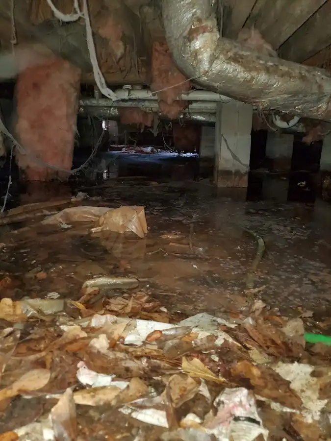 Crawl space flood assessment for Commercial Water Damage Restoration in Darlington