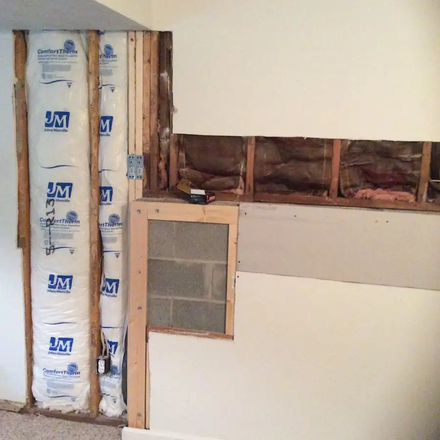 Wall insulation replacement during Contents Cleaning & Restoration in Darlington